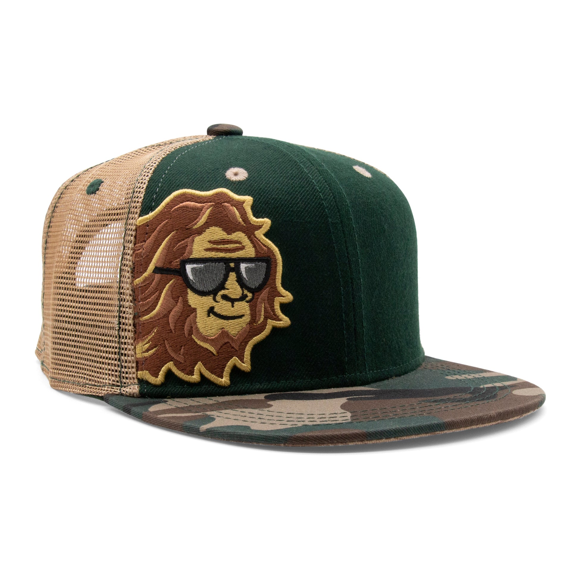 Adult Bigfoot Flat Bill Hat royal left side view
