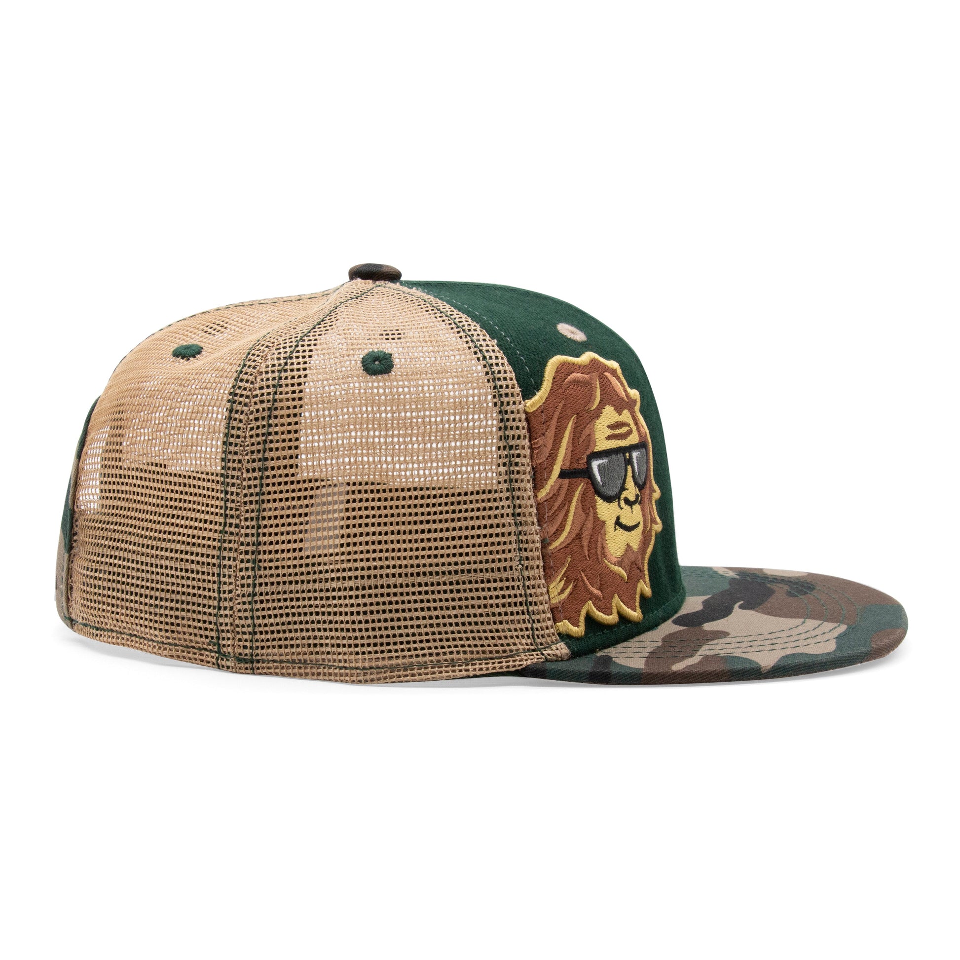 Kids Bigfoot Flat Bill Hat royal angled back view