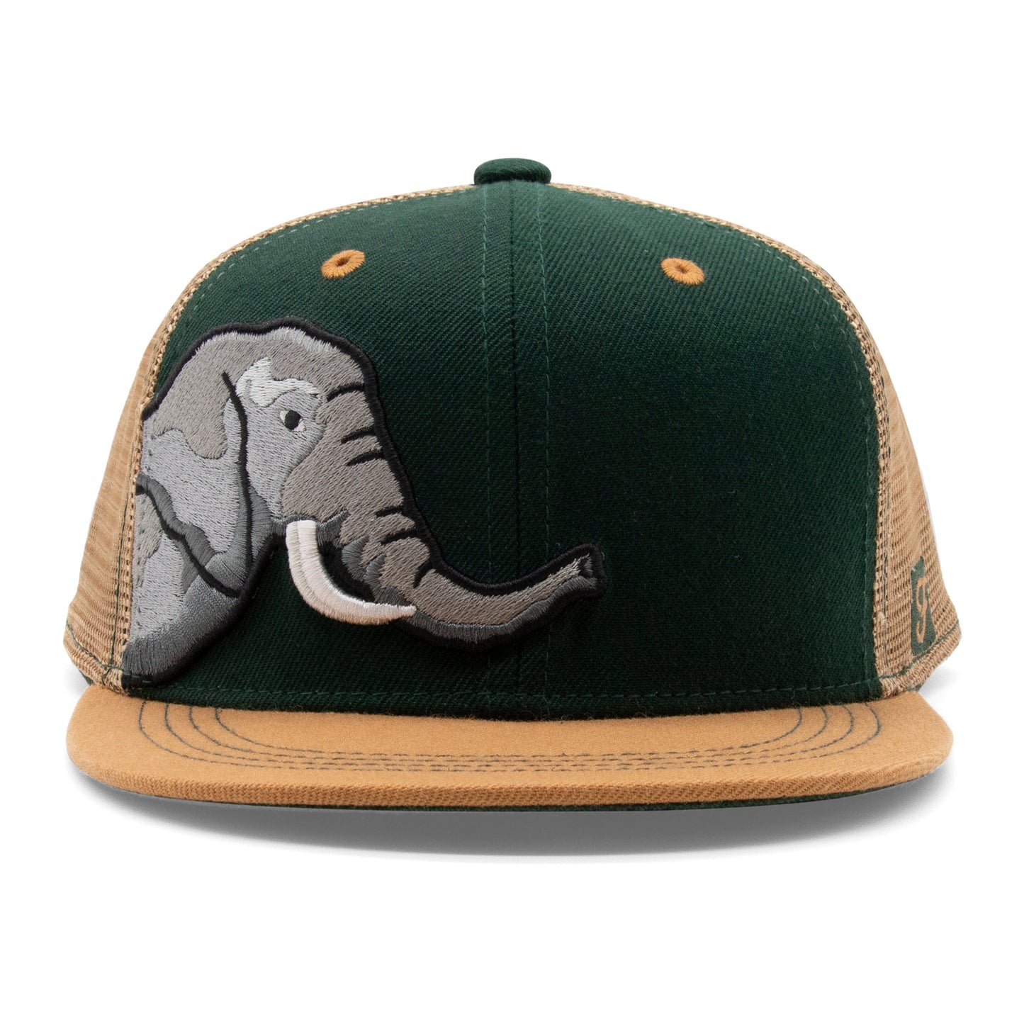 Kids Elephant Flat Bill Hat royal front view