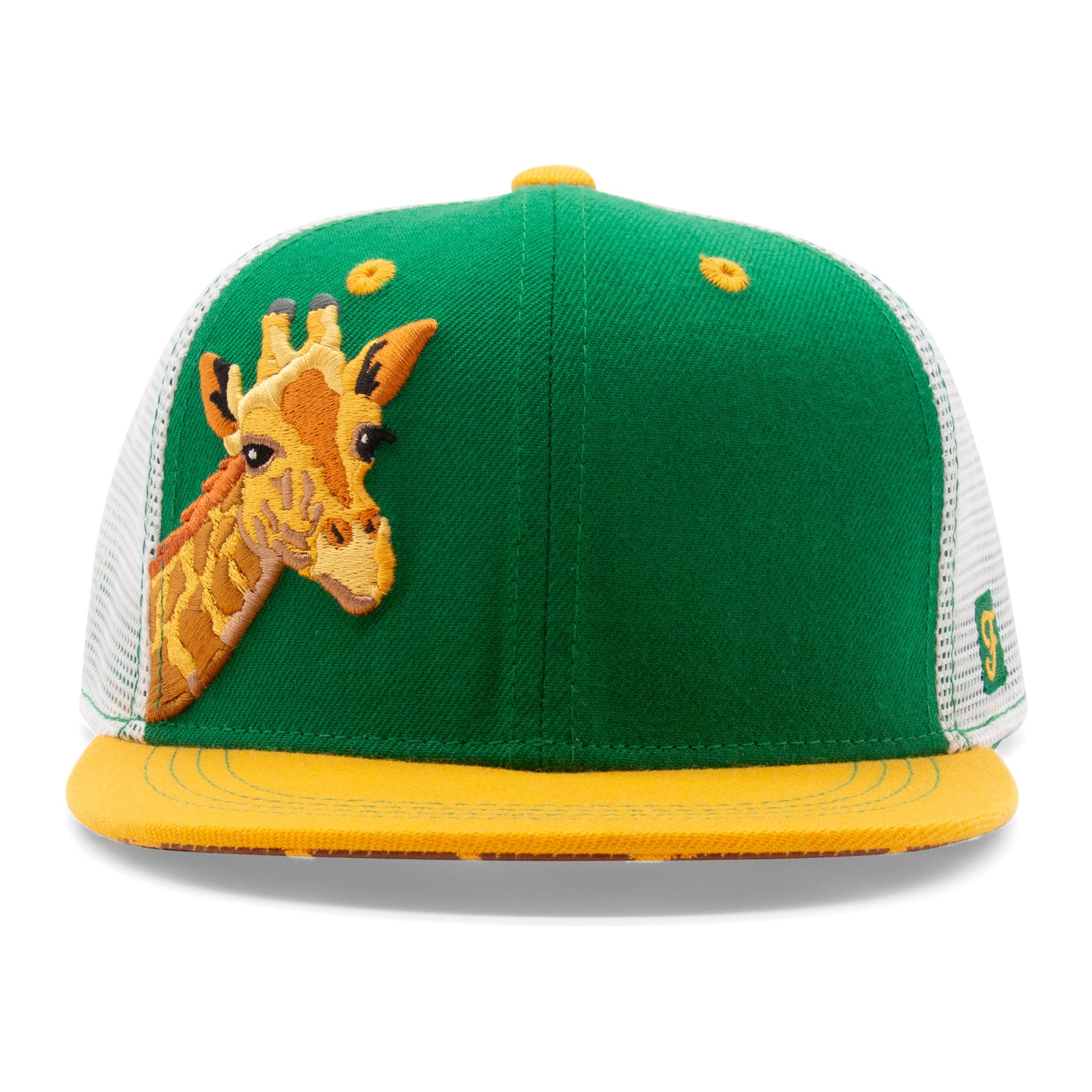 Kids Giraffe Flat Bill Hat royal front view