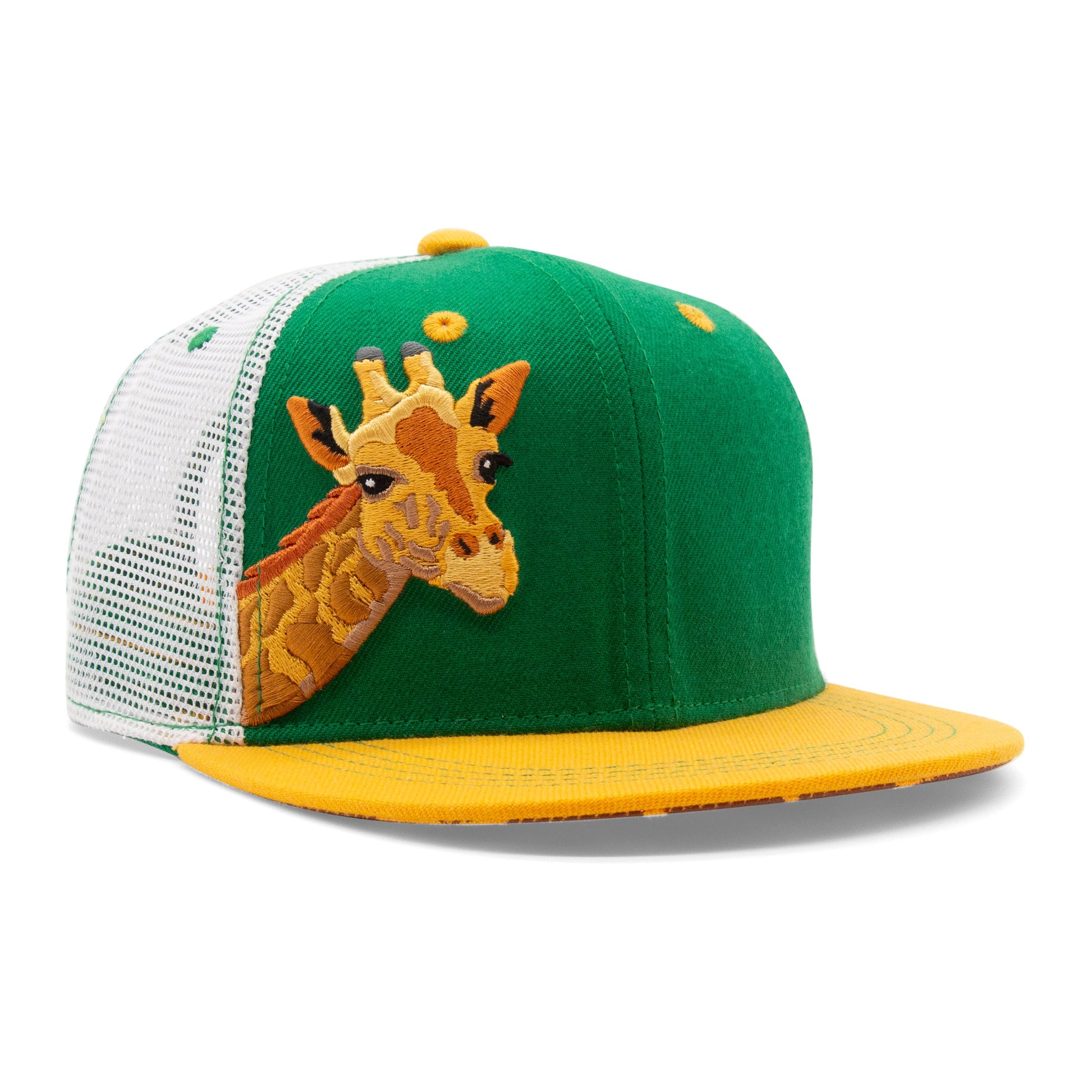 Kids Giraffe Flat Bill Hat royal left side view