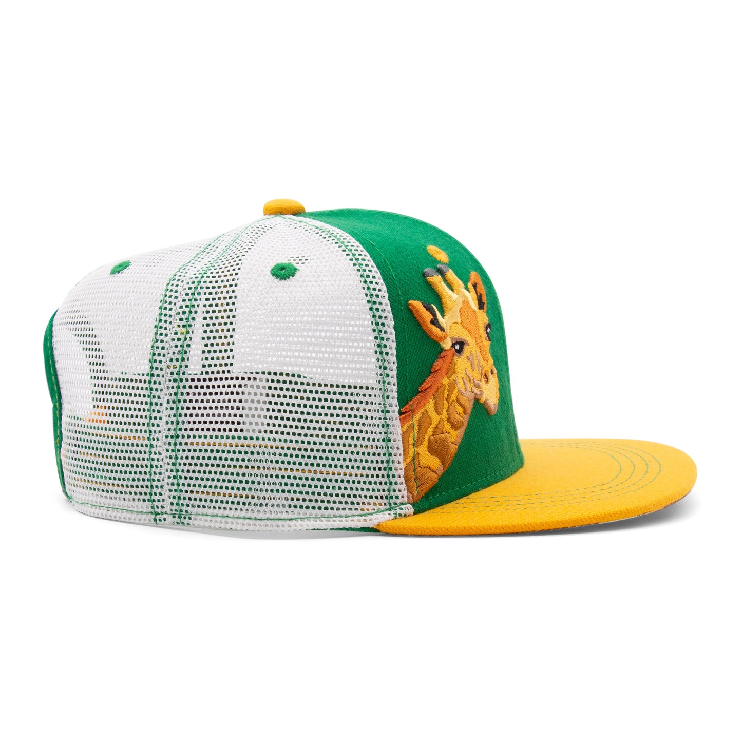 Kids Giraffe Flat Bill Hat royal angled back view