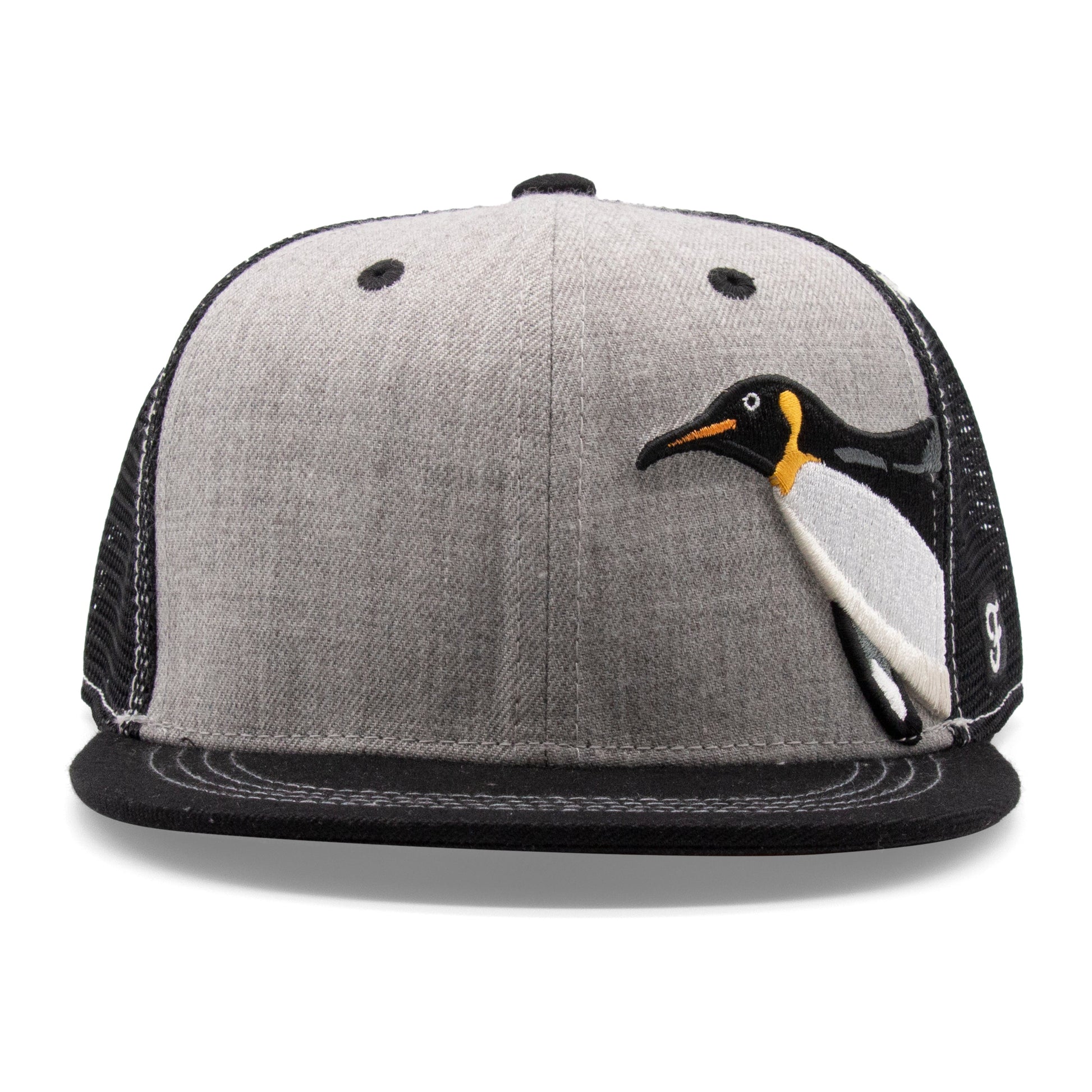 Kids Penguin Flat Bill Hat royal front view
