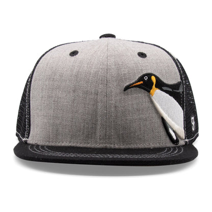 Kids Penguin Flat Bill Hat royal front view