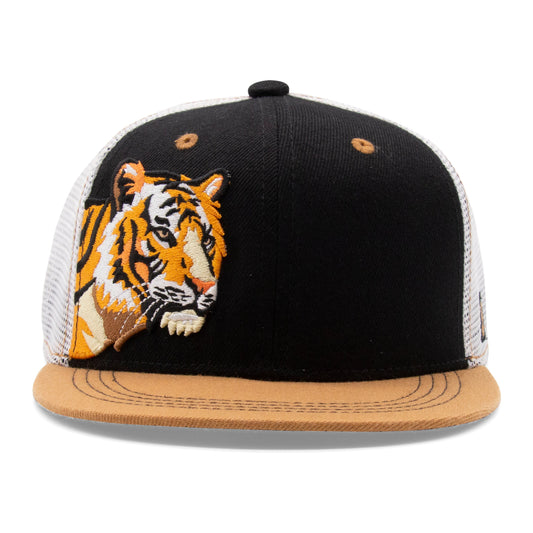 Kids Tiger Flat Bill Hat royal front view