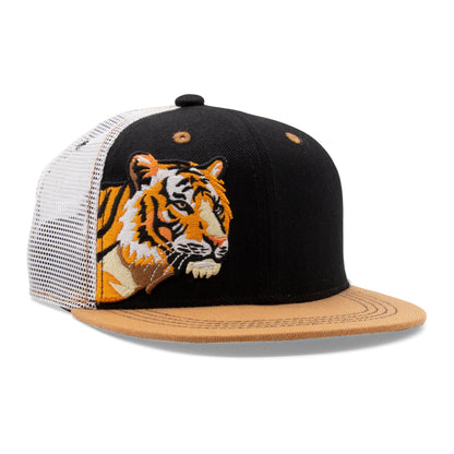 Kids Tiger Flat Bill Hat royal left side view