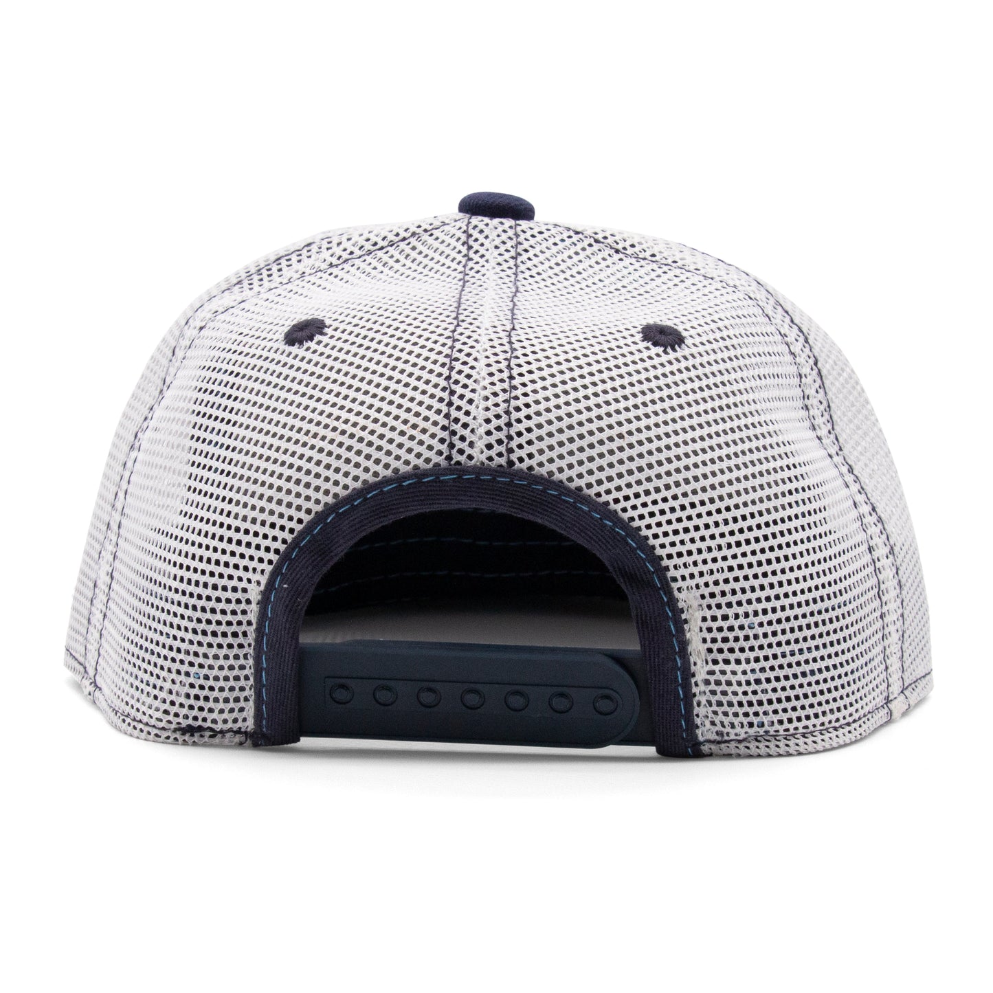 Kids Shark Flat Bill Hat royal back view