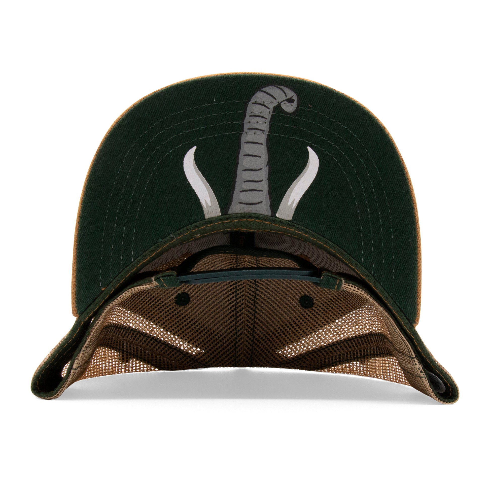 Kids Elephant Flat Bill Hat royal under-brim view