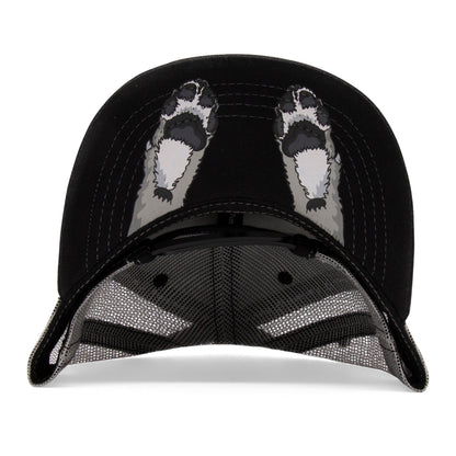 Kids Wolf Flat Bill Hat royal under-brim view