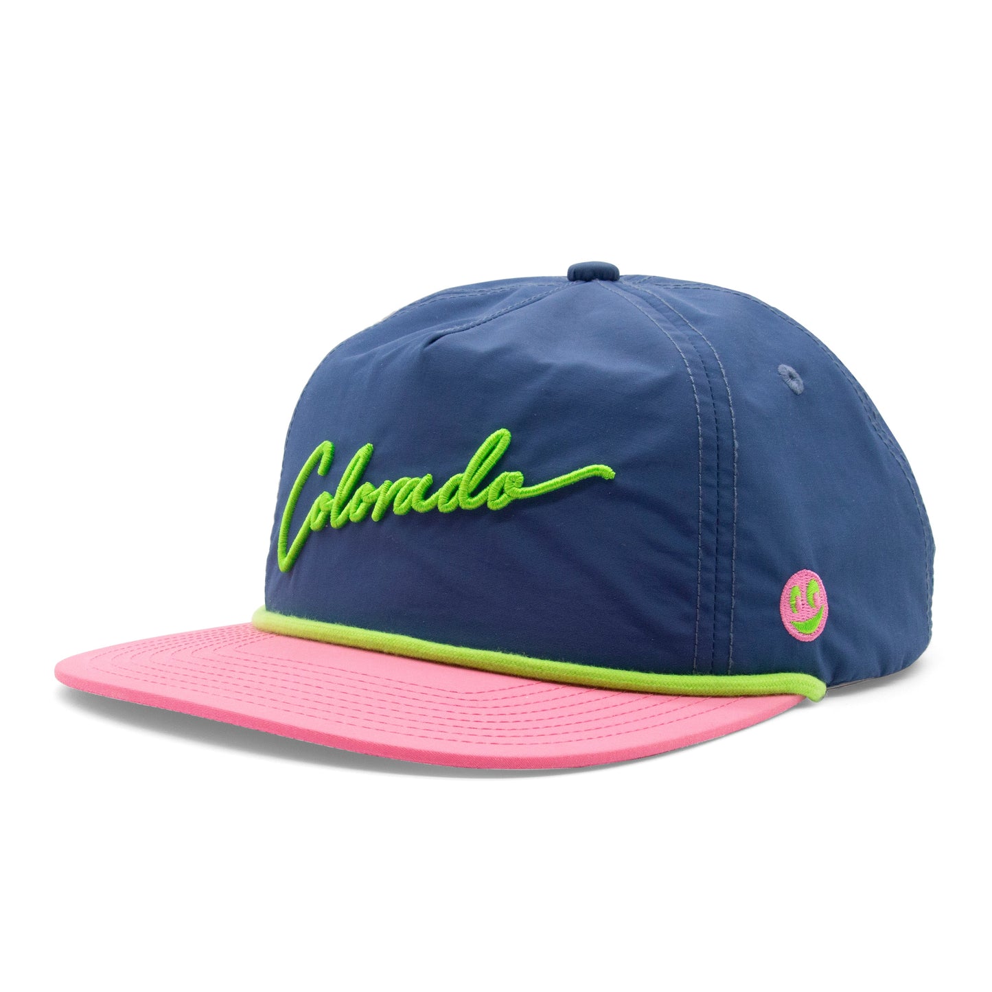 Kids Colorado Script Rope Hat teal front view