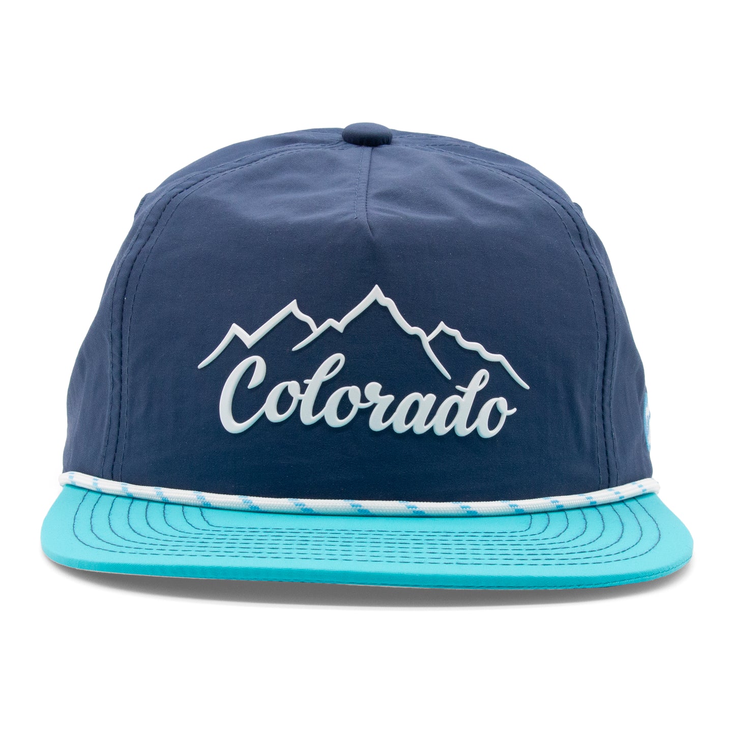 Kids Colorado Mountain Peaks Rope Hat green angled back view