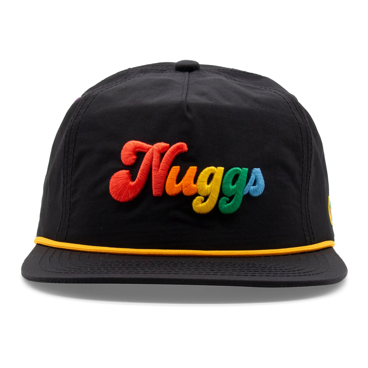 Adult Denver Nuggs Rainbow Rope Hat royal front view