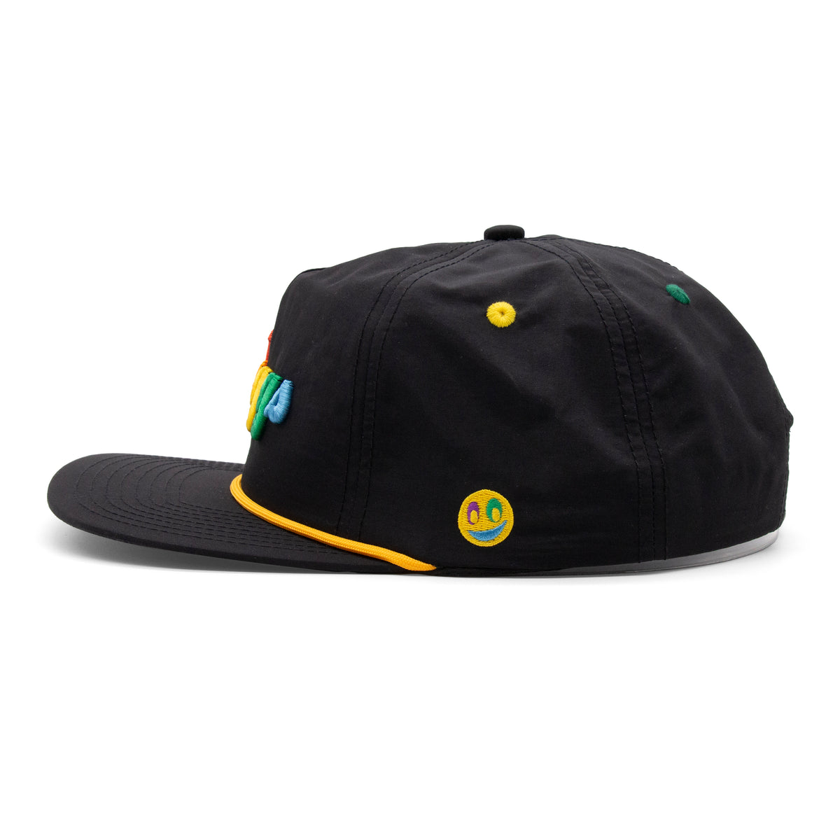 Adult Denver Nuggs Rainbow Rope Hat royal angled back view