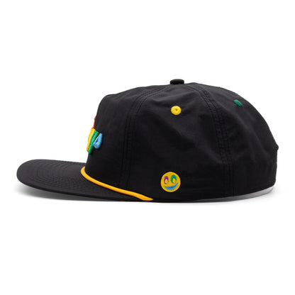 Adult Denver Nuggs Rainbow Rope Hat royal angled back view