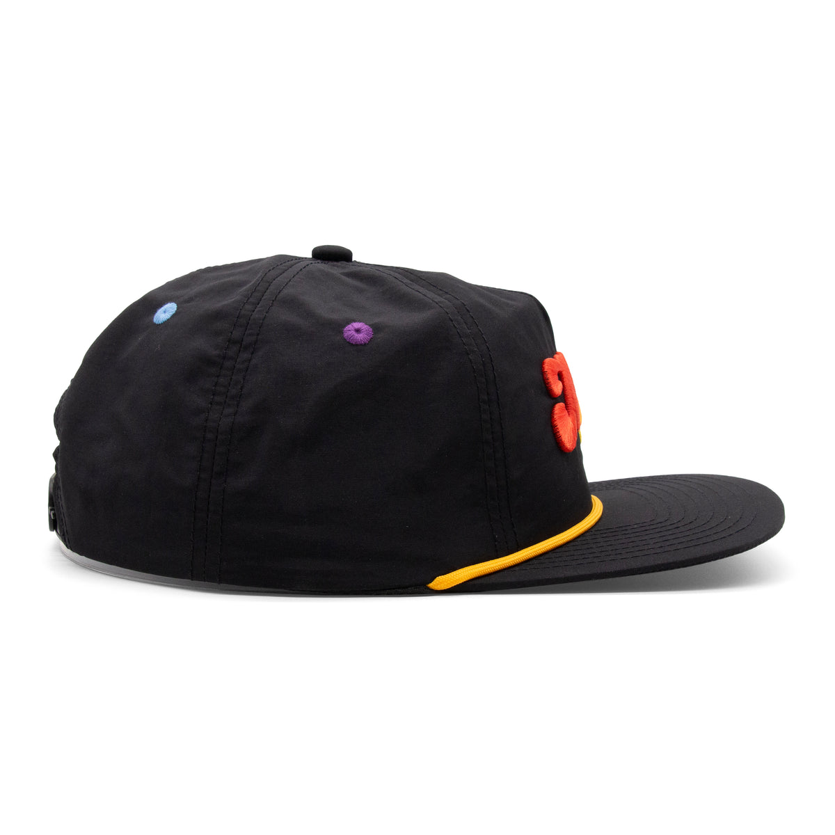 Adult Denver Nuggs Rainbow Rope Hat royal right side view