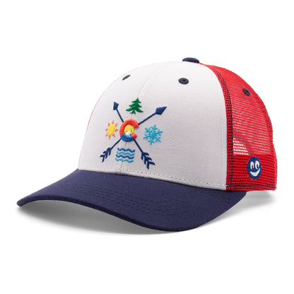 Kids Colorado All Seasons Curved Bill Hat black front view