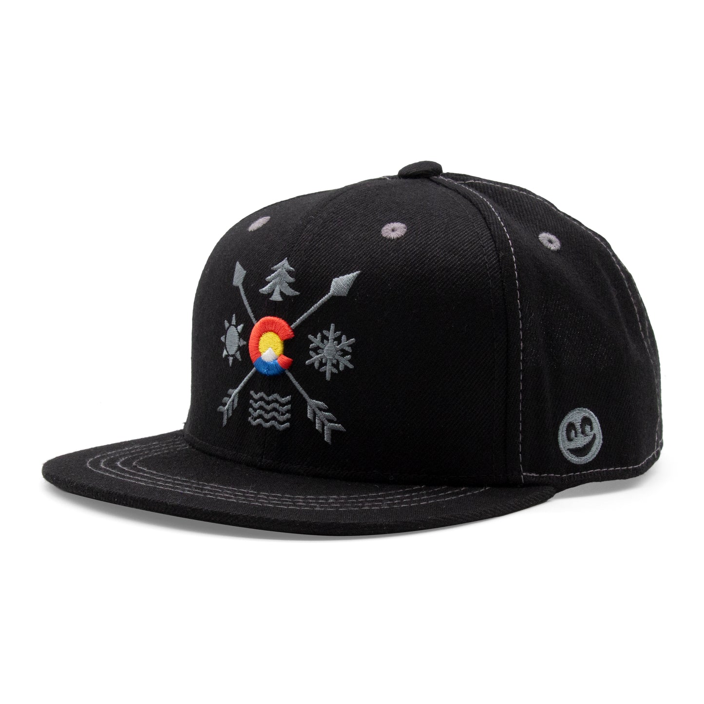 Kids Colorado All Seasons Flat Bill Hat black extra view 6