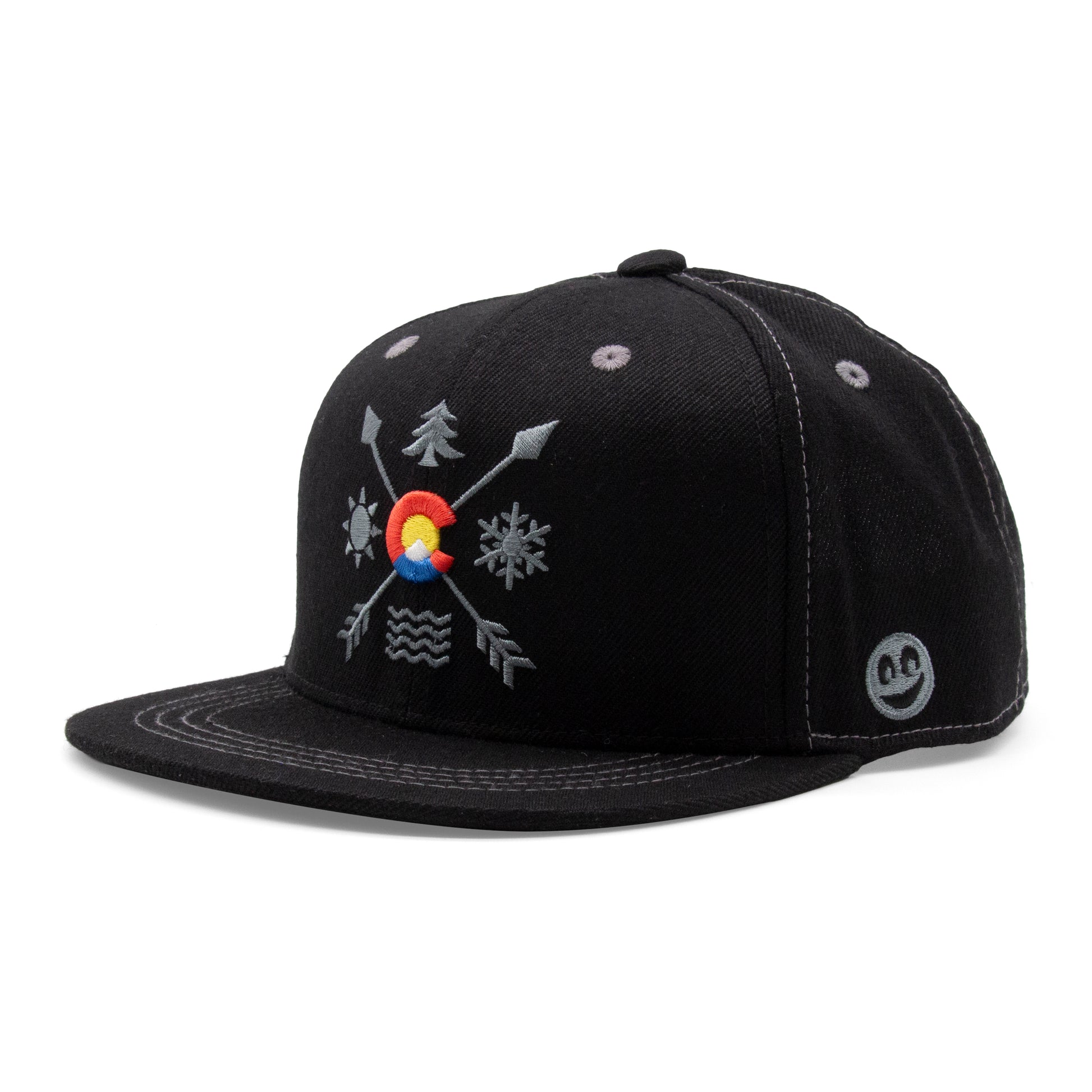 Kids Colorado All Seasons Flat Bill Hat black extra view 6