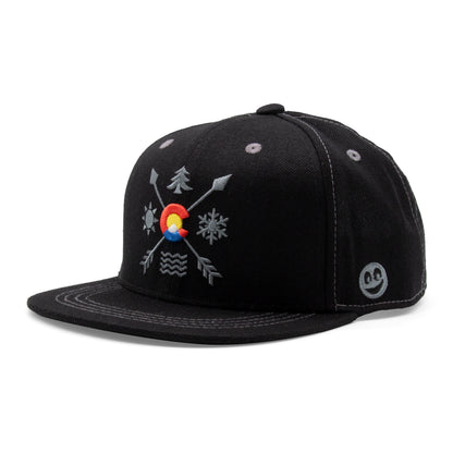 Kids Colorado All Seasons Flat Bill Hat black extra view 6