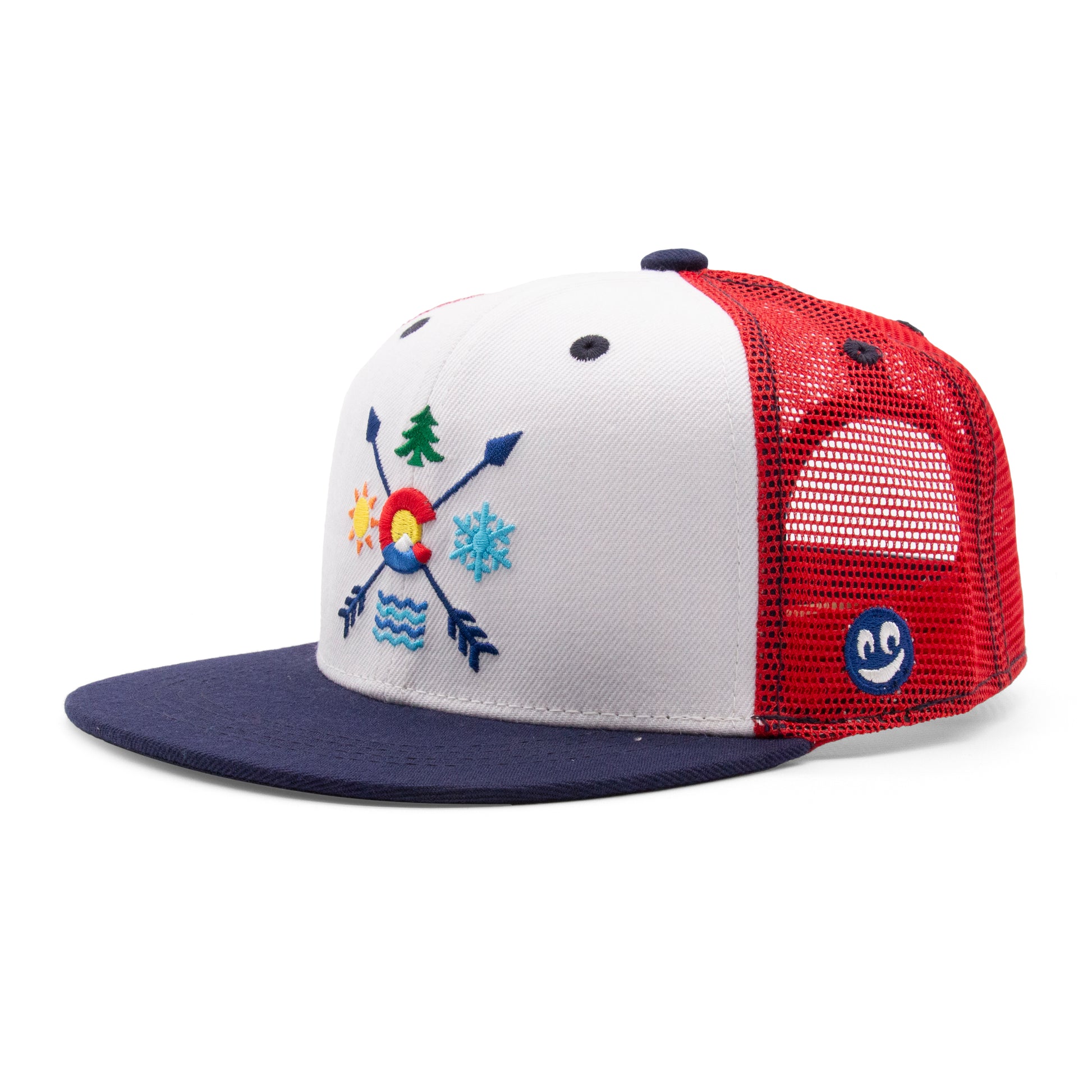 Kids Colorado All Seasons Flat Bill Hat black front view