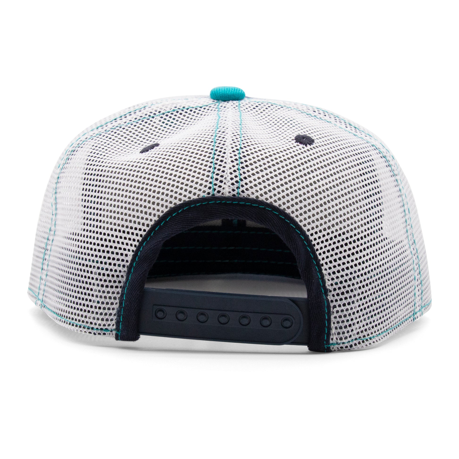 Kids Octopus Flat Bill Hat royal angled back view