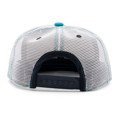 Kids Octopus Flat Bill Hat royal angled back view