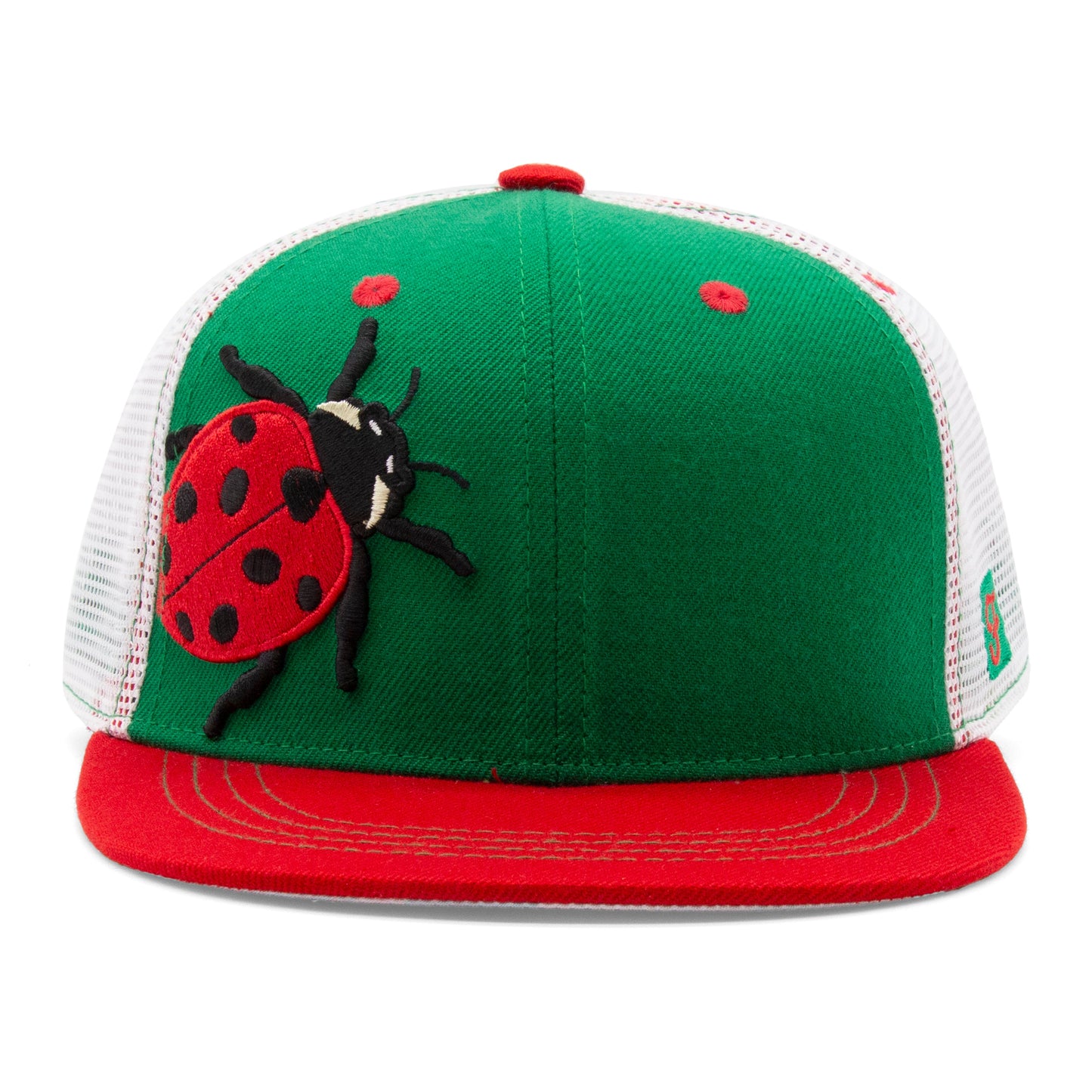 Kids Ladybug Flat Bill Hat royal front view