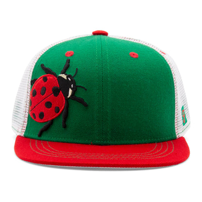 Kids Ladybug Flat Bill Hat royal front view