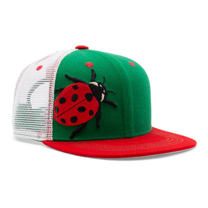 Kids Ladybug Flat Bill Hat royal left side view