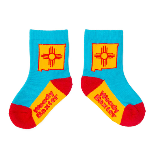 Toddler New Mexico Zia Socks aqua