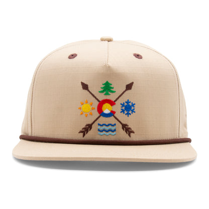 Adult Colorado All Seasons Rope Hat grey angled back view
