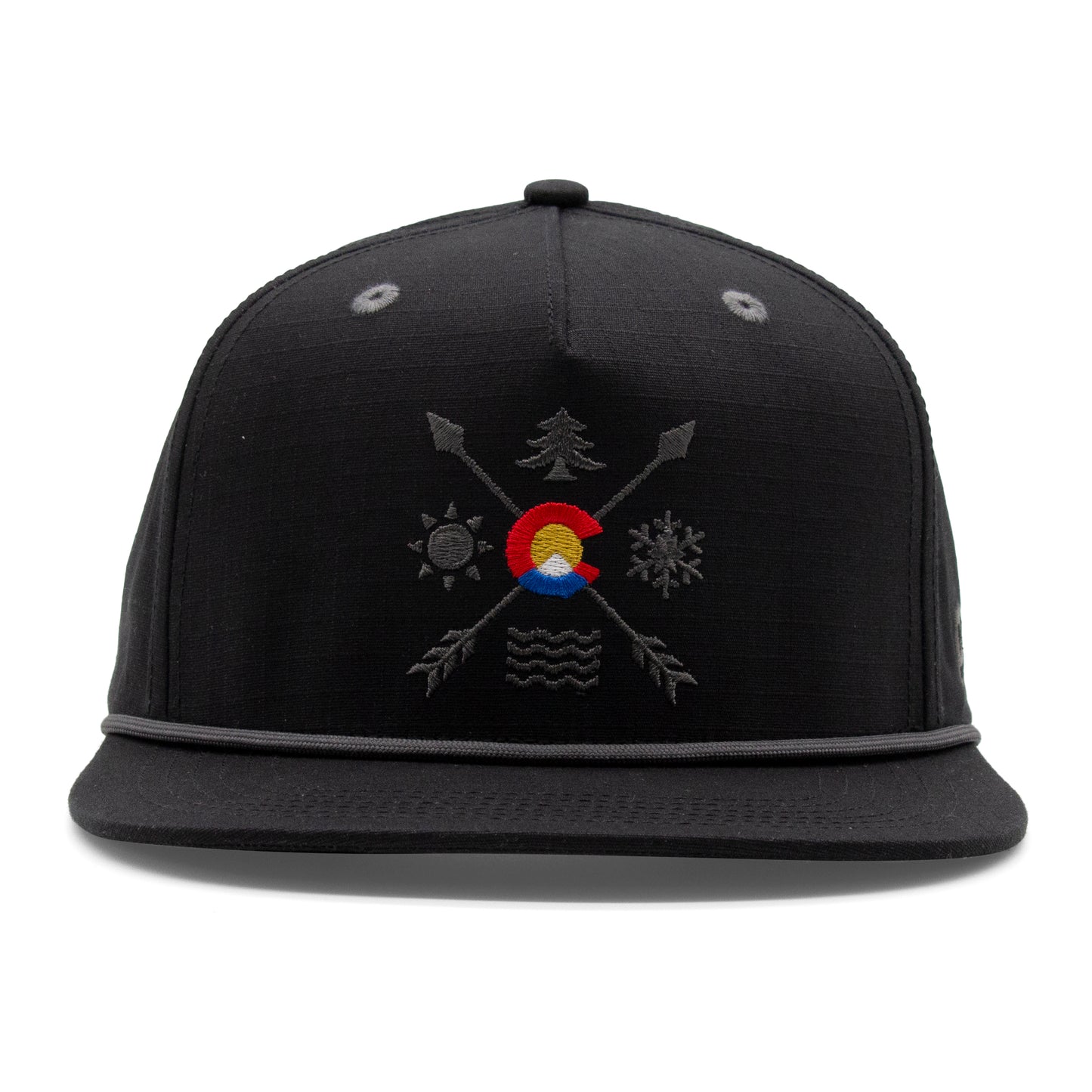 Adult Colorado All Seasons Rope Hat black front view