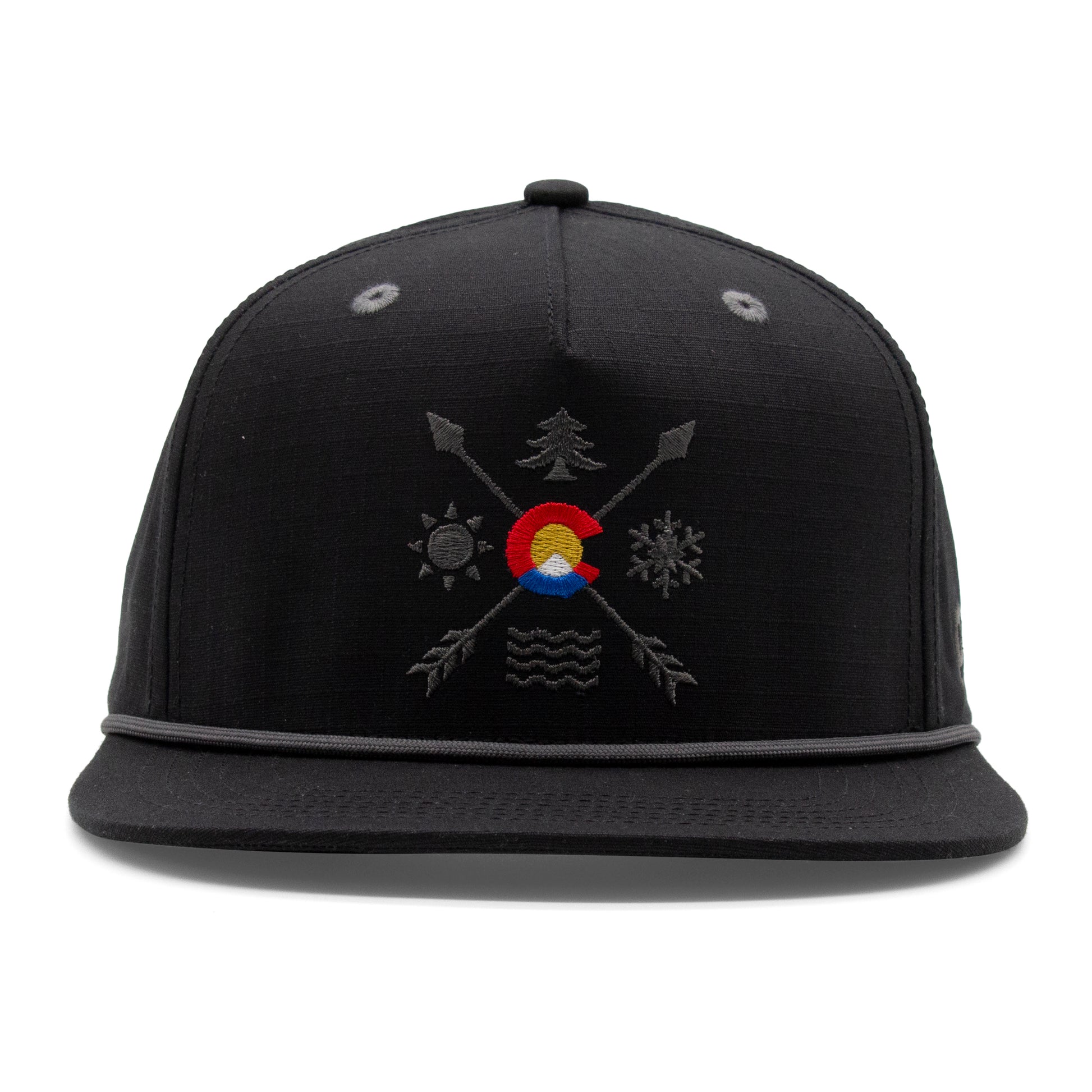 Adult Colorado All Seasons Rope Hat black front view