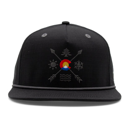 Adult Colorado All Seasons Rope Hat black front view