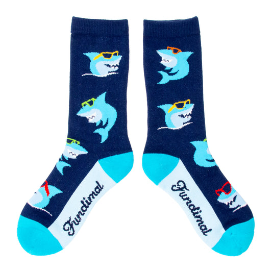 Big Kids Shark Shades Socks royal