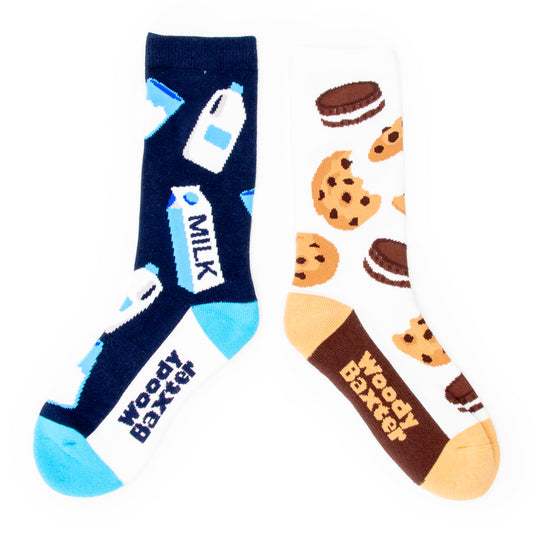 Big Kids Milk & Cookies Split Pair Socks royal