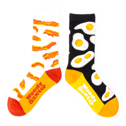 Big Kids Bacon & Eggs Split Pair Socks royal