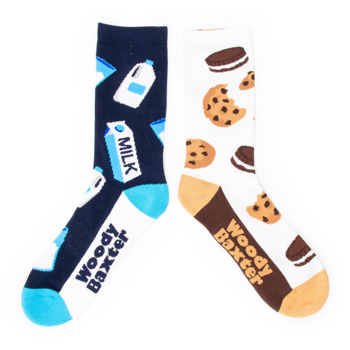 Adult Cookies & Milk Split Pair Socks royal