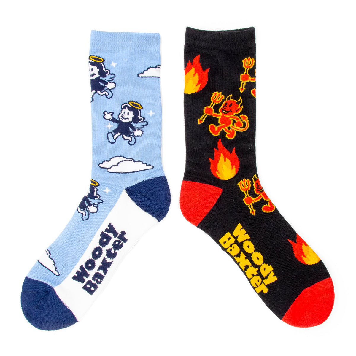 Adult Angel & Devil Split Pair Socks royal