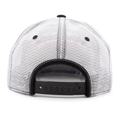 Adult Colorado Mountain Tree Tops Camper Hat navy angled back view