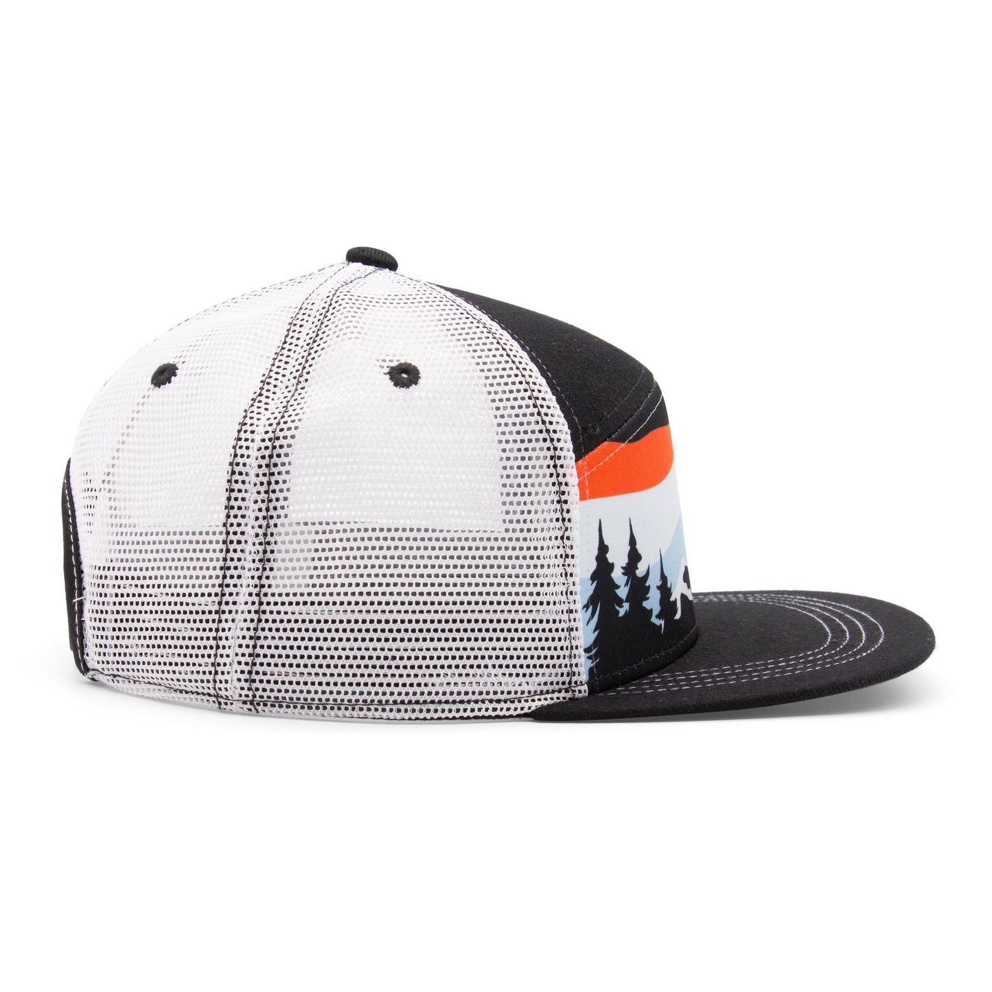 Adult Colorado Mountain Tree Tops Camper Hat navy right side view