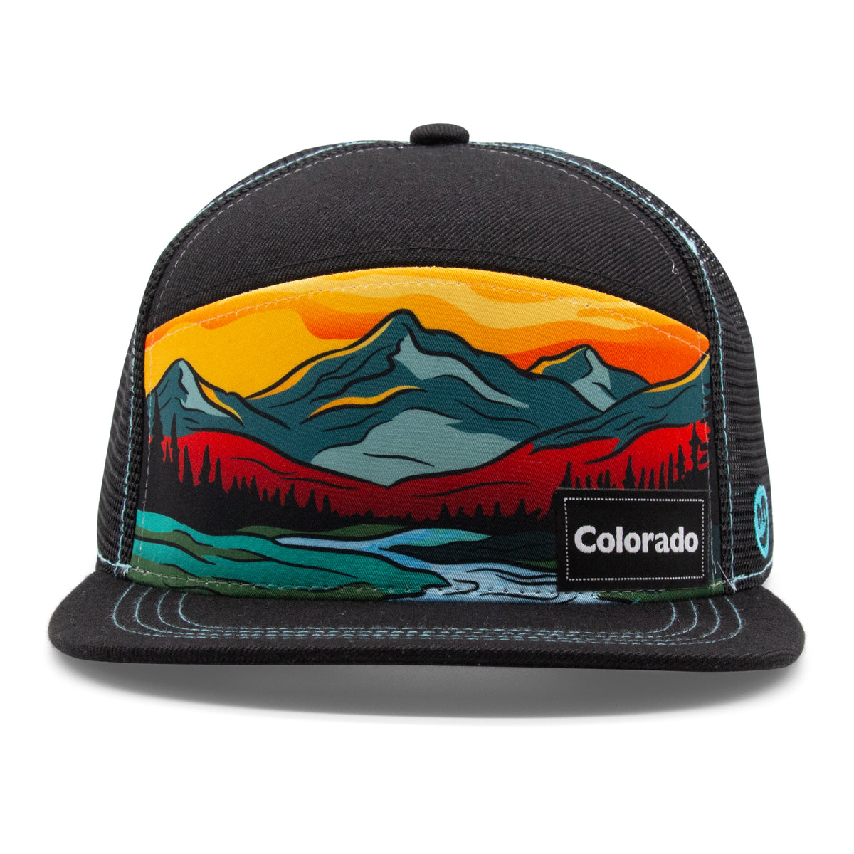 Adult Colorado Summer Strokes Camper Hat front view