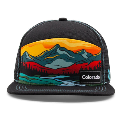 Adult Colorado Summer Strokes Camper Hat front view
