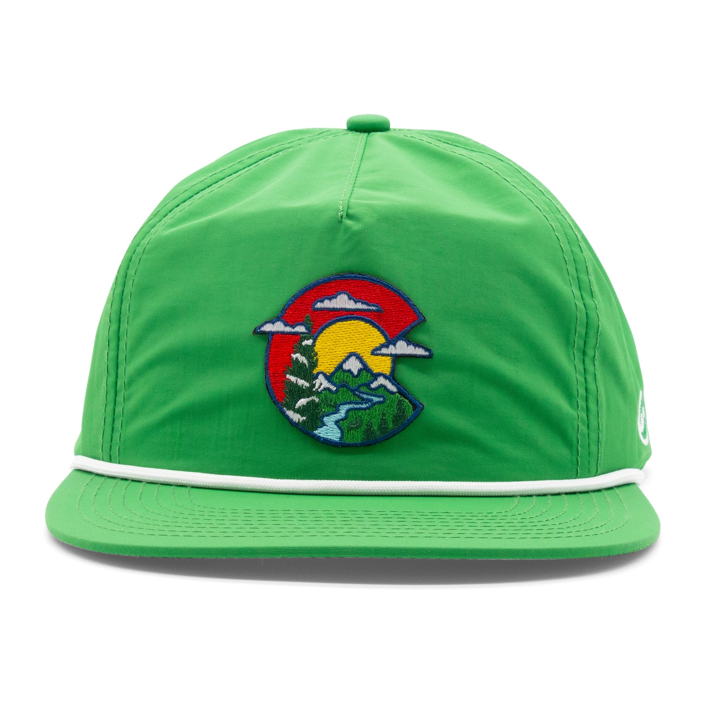 Adult Colorado Clouds Rope Hat turqouise front view