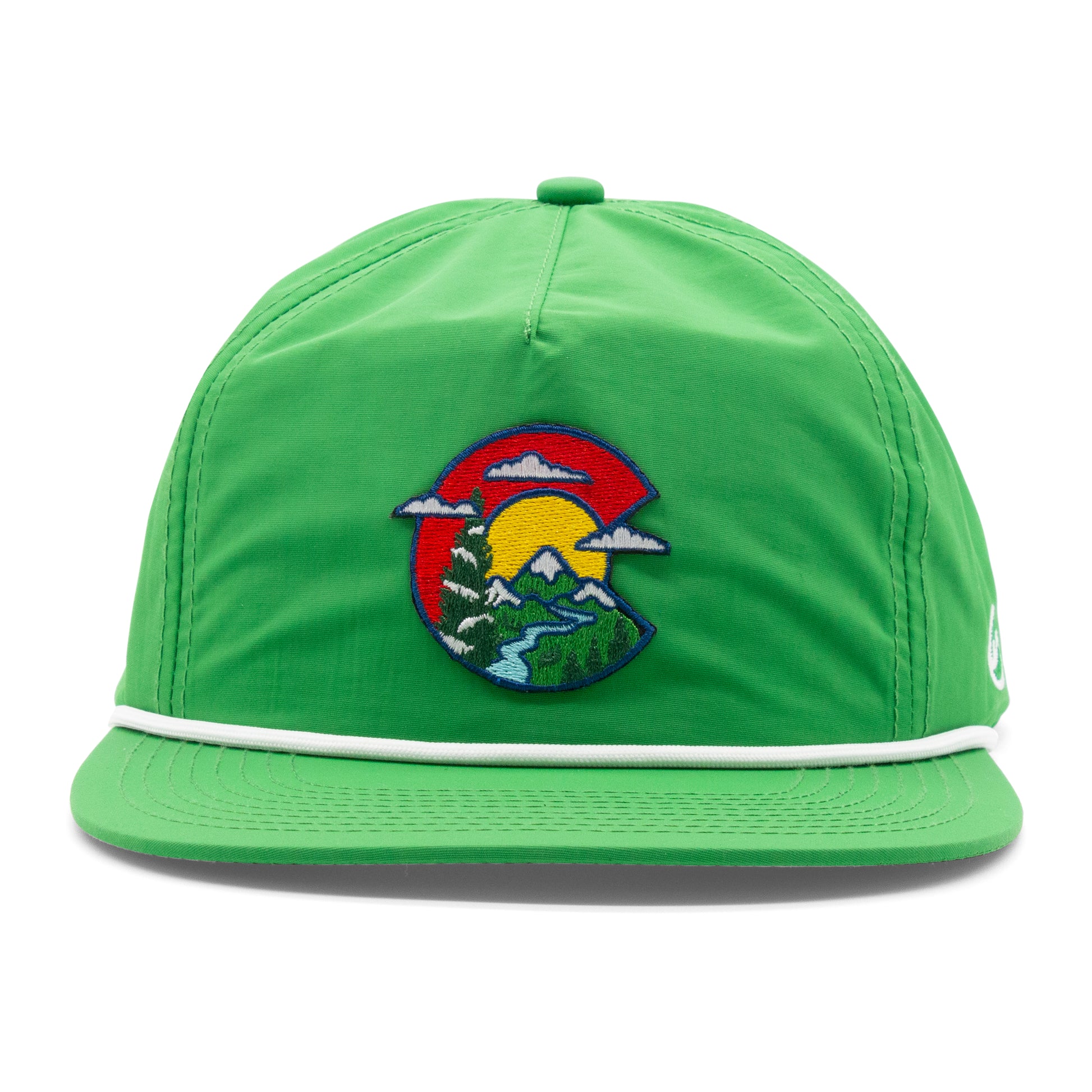 Adult Colorado Clouds Rope Hat turqouise front view