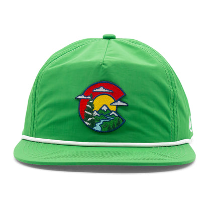 Adult Colorado Clouds Rope Hat turqouise front view