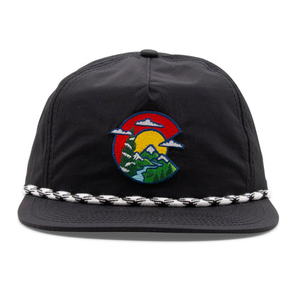 Adult Colorado Clouds Rope Hat light-blue right side view