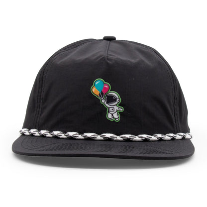 Kids Astronaut Rope Hat black front view