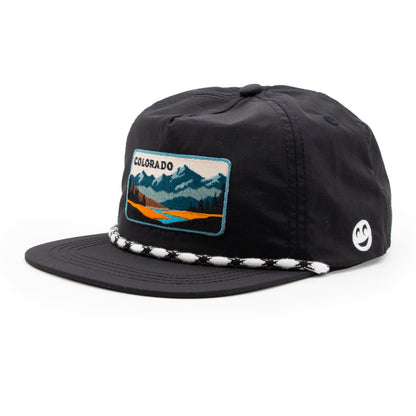 Kids Colorado Mountain Patch Rope Hat black extra view 6