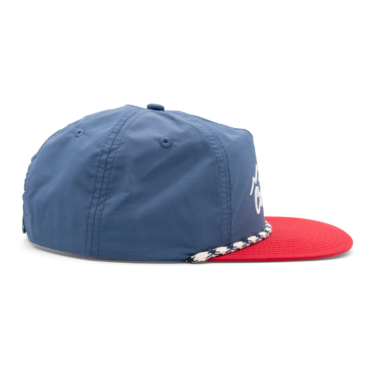 Adult Colorado Mountain Peaks Rope Hat - Navy Right Side